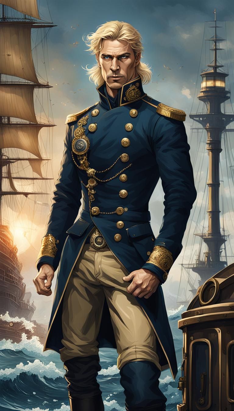 Steampunk Scandinavian Prince on Stormy Seas