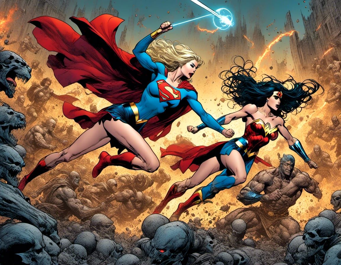 Supergirl vs Wonder Woman Comic Book Cover