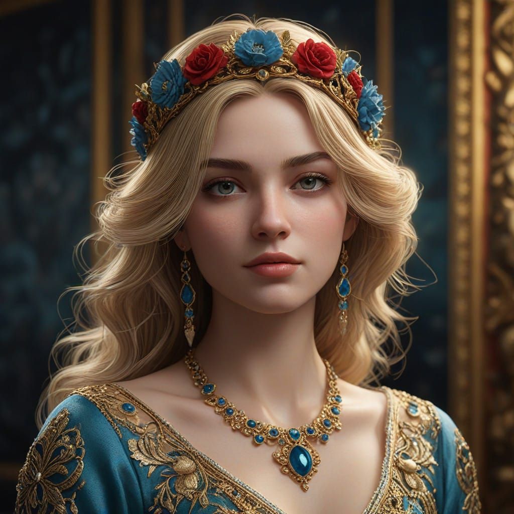 Ethereal Princess in Regal Attire