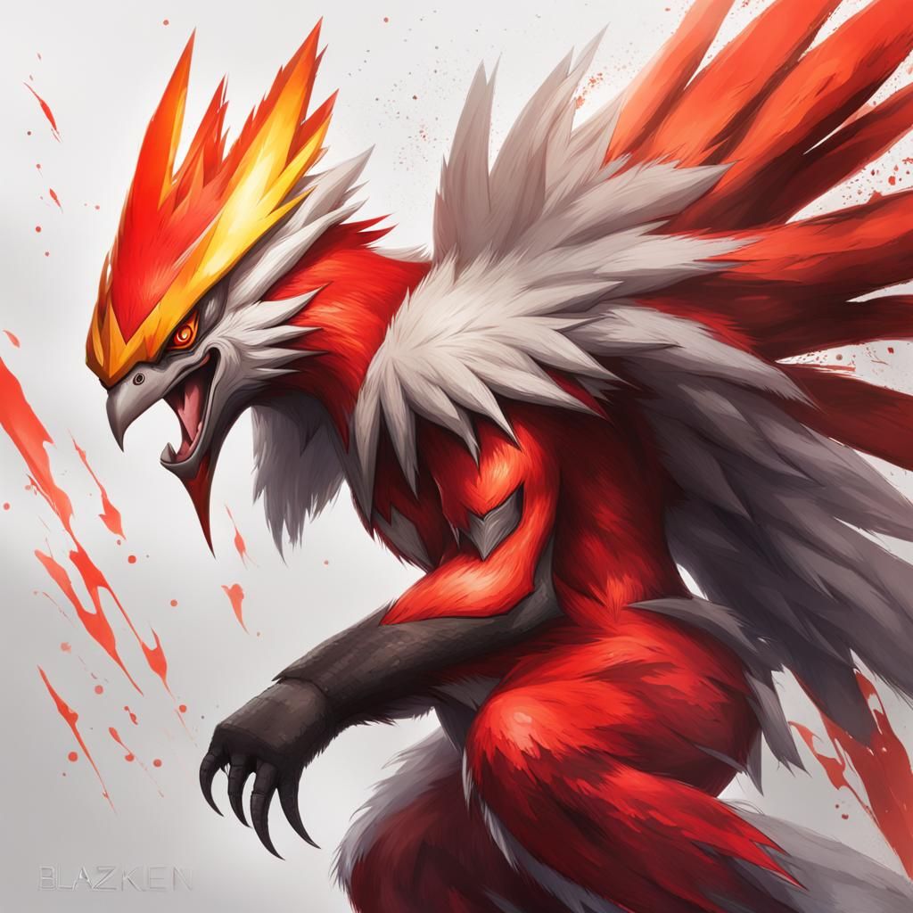 Hyperrealistic Blaziken Splash Art Concept