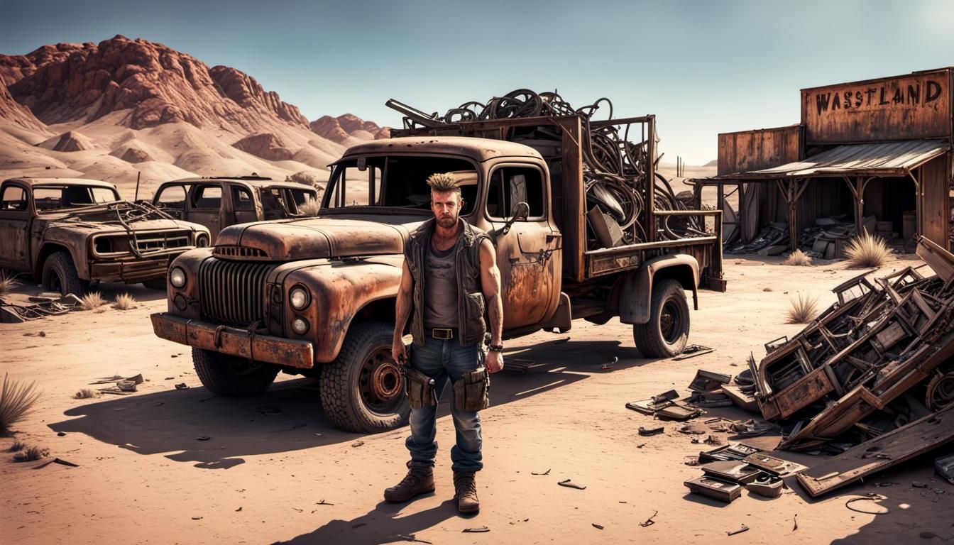 Wasteland Truck Loaded with Scrap Metal