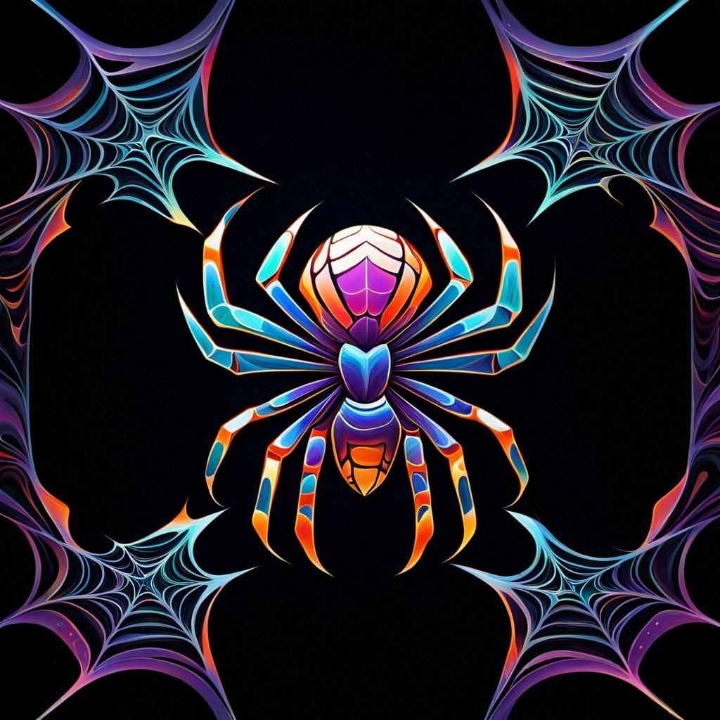 Psychedelic Spiderweb Art Nouveau Pattern Design