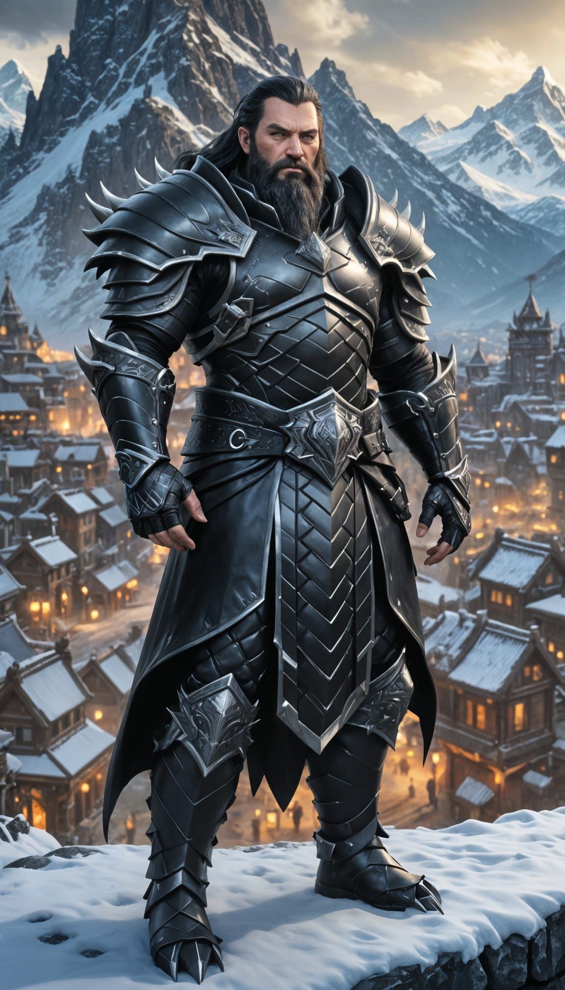 Menacing Armored Warrior in Hyperrealistic Detail