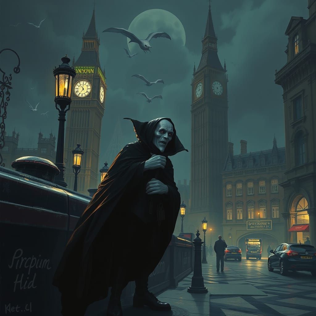 Vampire Stroll Through Victorian London: Matte Painting