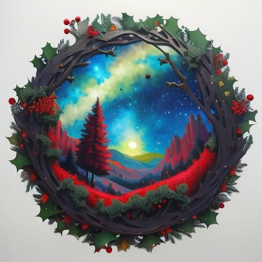 Whimsical Winter Wonderland in Vibrant Digital Art Style