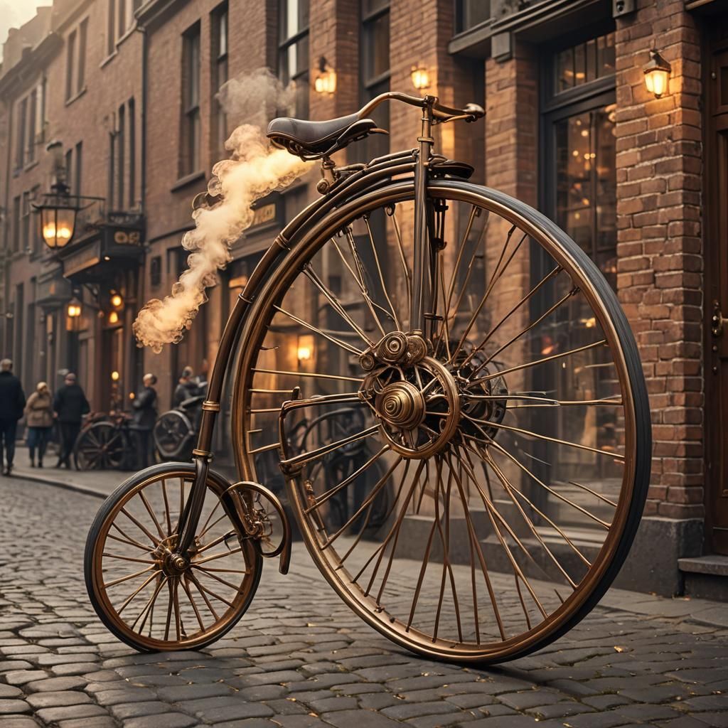 Steampunk Penny Farthing Bicycle Concept Art