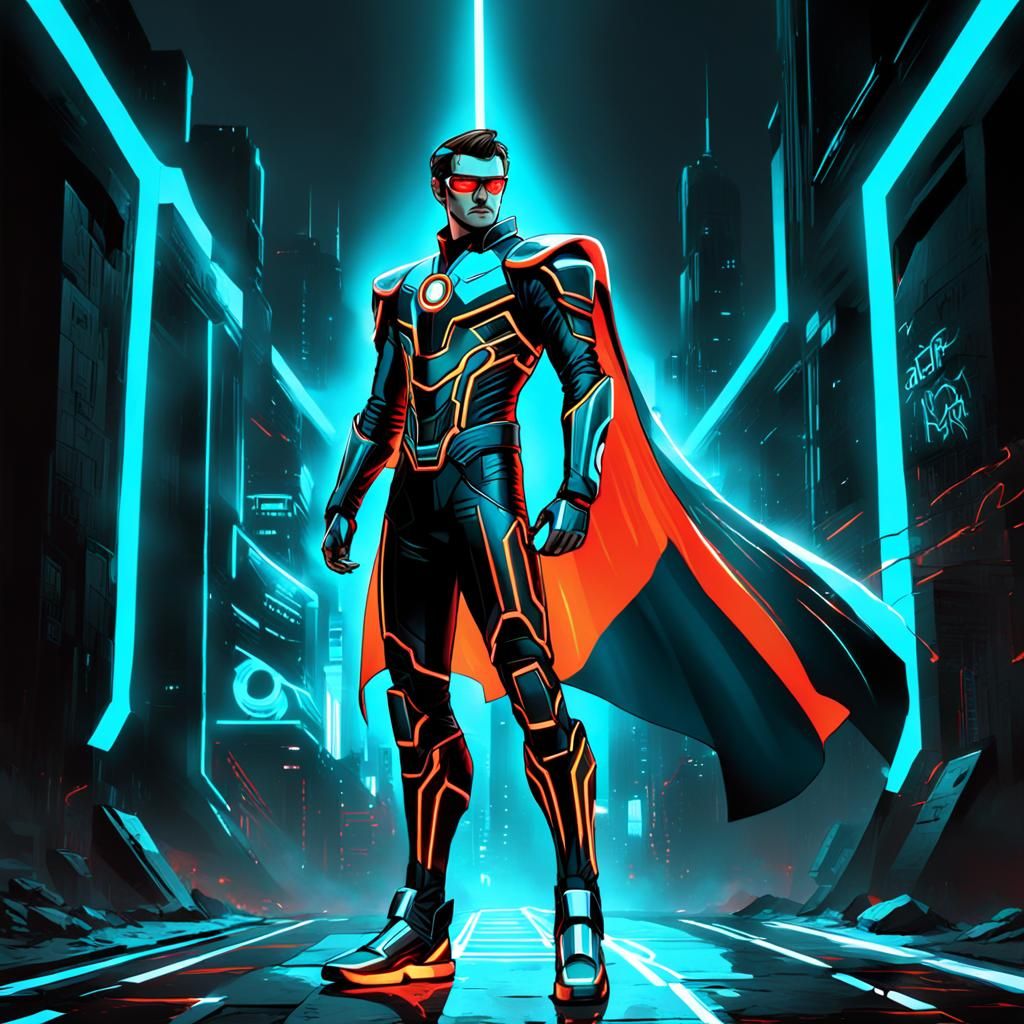 TRON Program in Neon 8k Concept Art