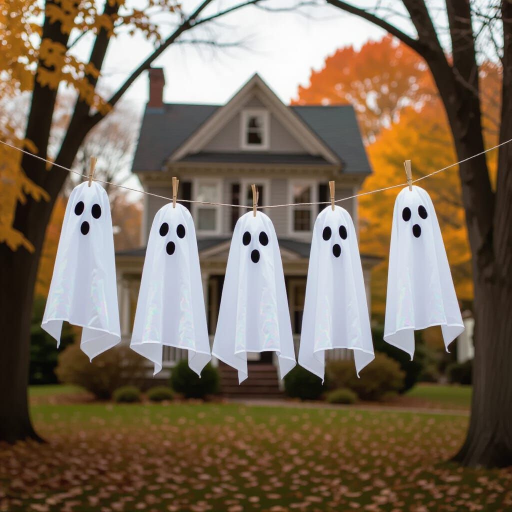 Eerie Ghosts Decoration in Acrylic Style
