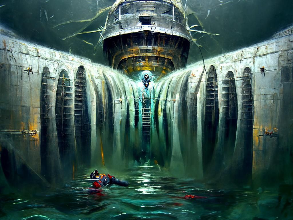 Sinister Underwater Dam Turbine by Rutkowski