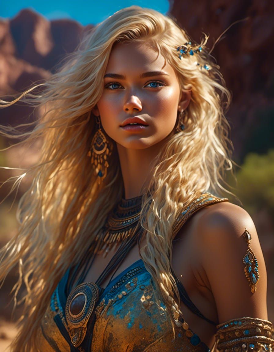 blonde tribal girl