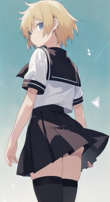 Anime Boy in Sailor Fuku and Thigh Highs