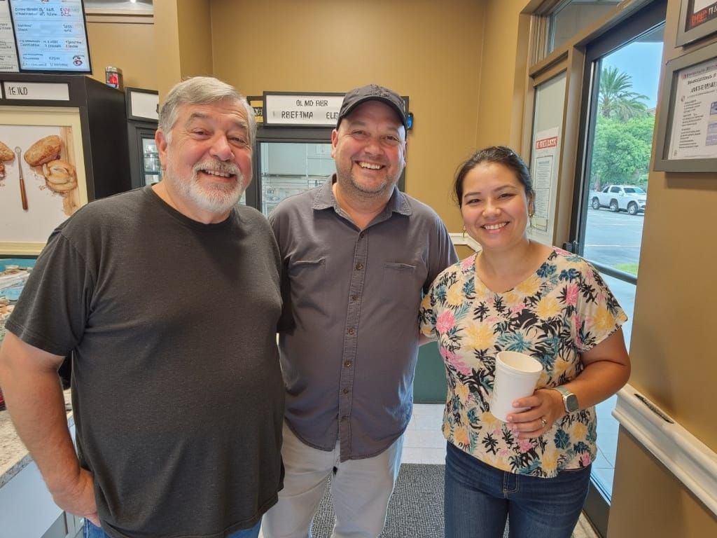 Friends Share Laughter in Coffee Shop: Photorealistic Style