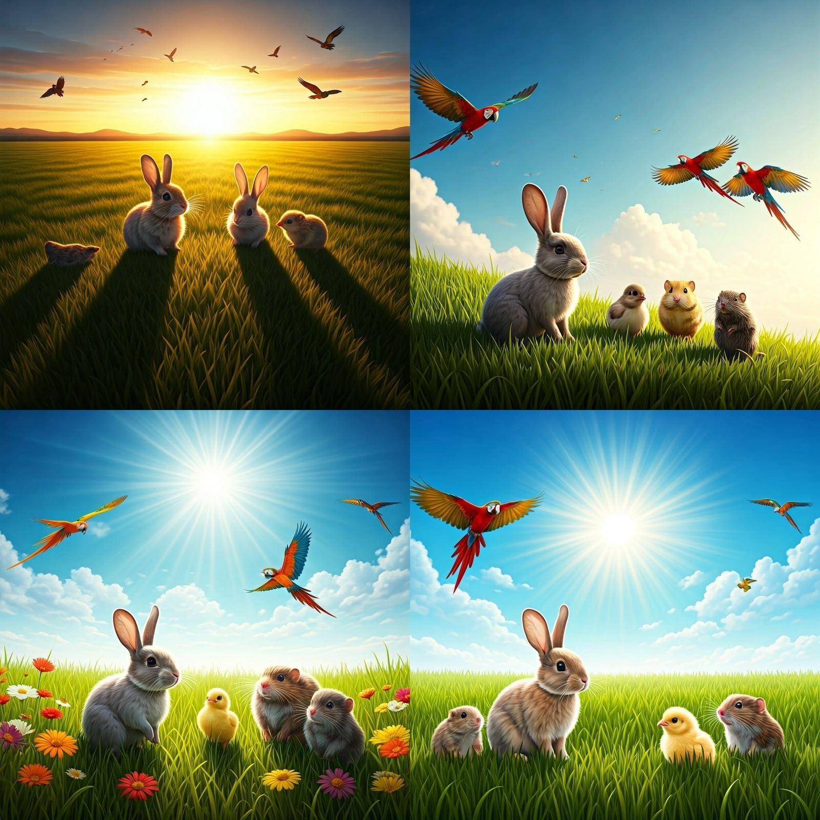 Animals in a Meadow: Fantasy Concept Art