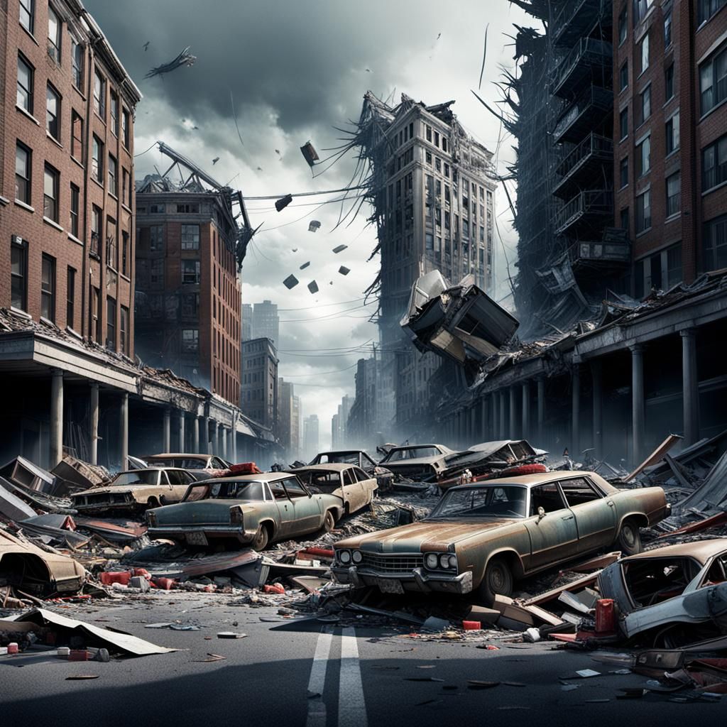 Destruction after an earthquake