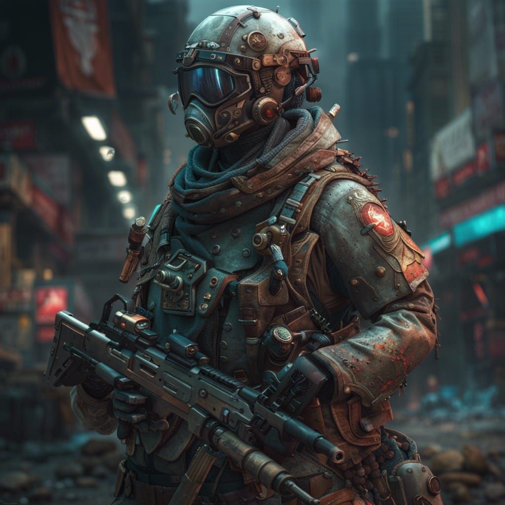 Hyperdetailed Soldier in War, Fantasy Art Style