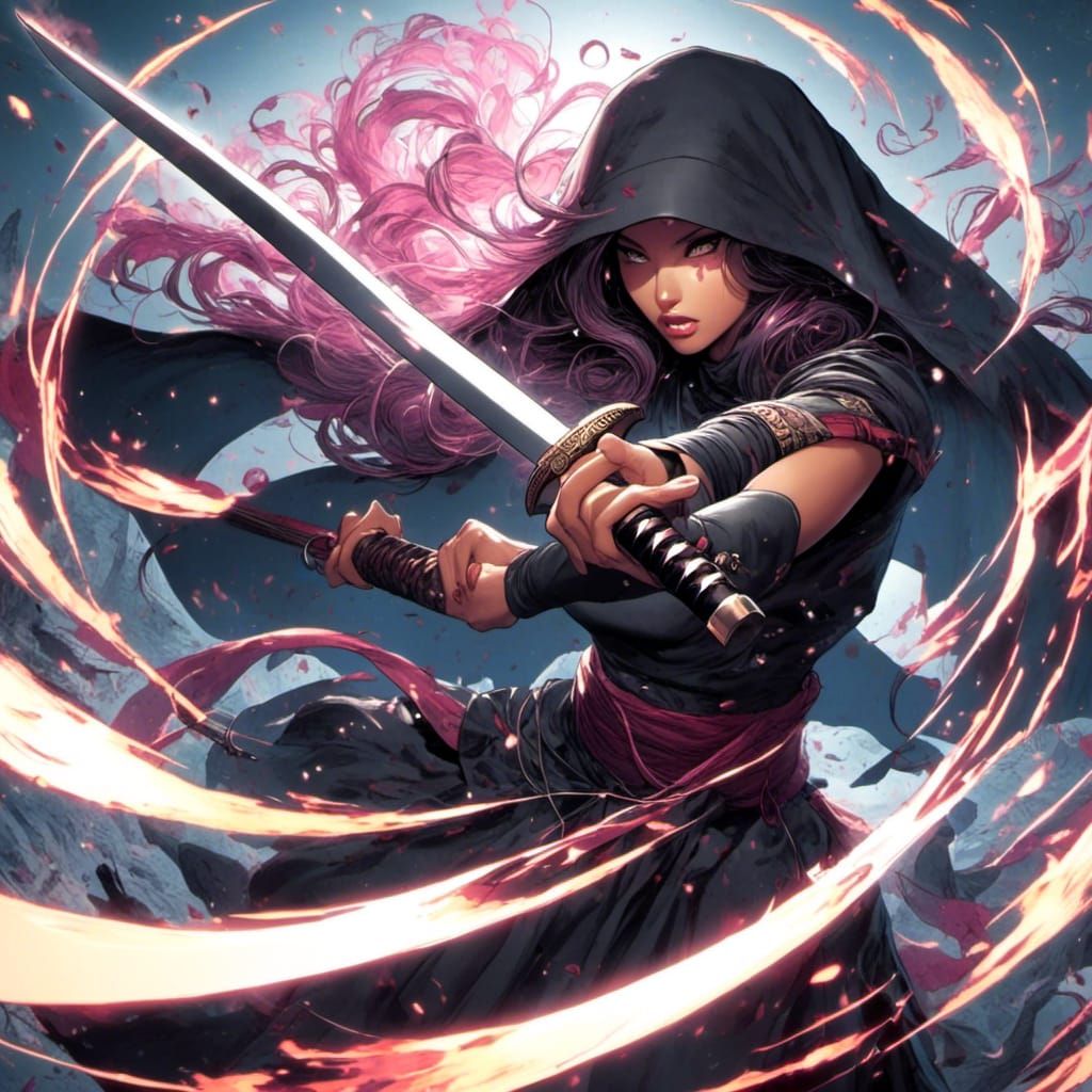 Nun with Katana Ready for Battle