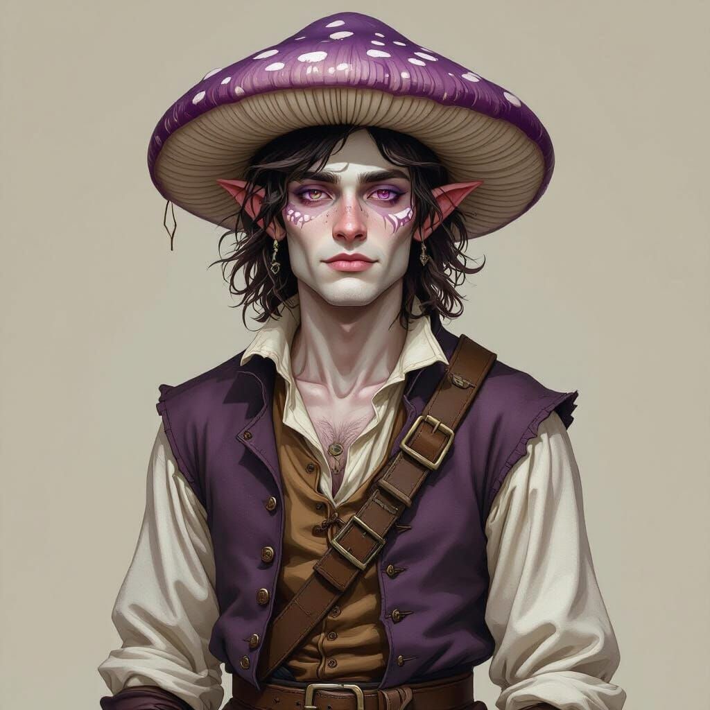 Medieval Fantasy Mushroom Man Portrait
