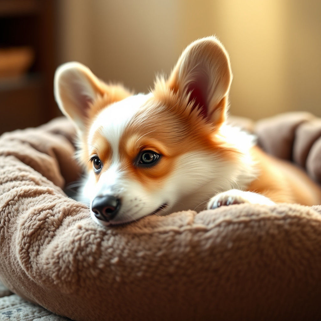 Cozy Welsh Corgi in Warm, Golden Lighting