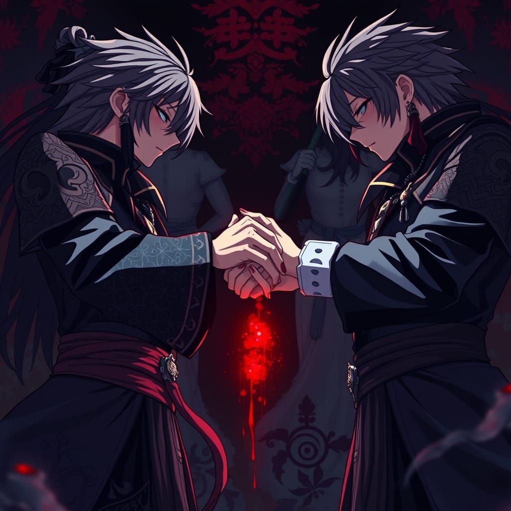 Blood Pact Ceremony in Anime Style