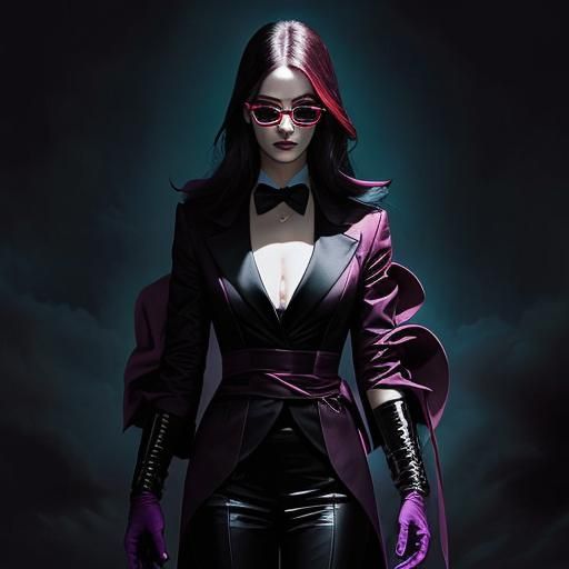 Surrealist Portrait of a Woman with Red Eyes