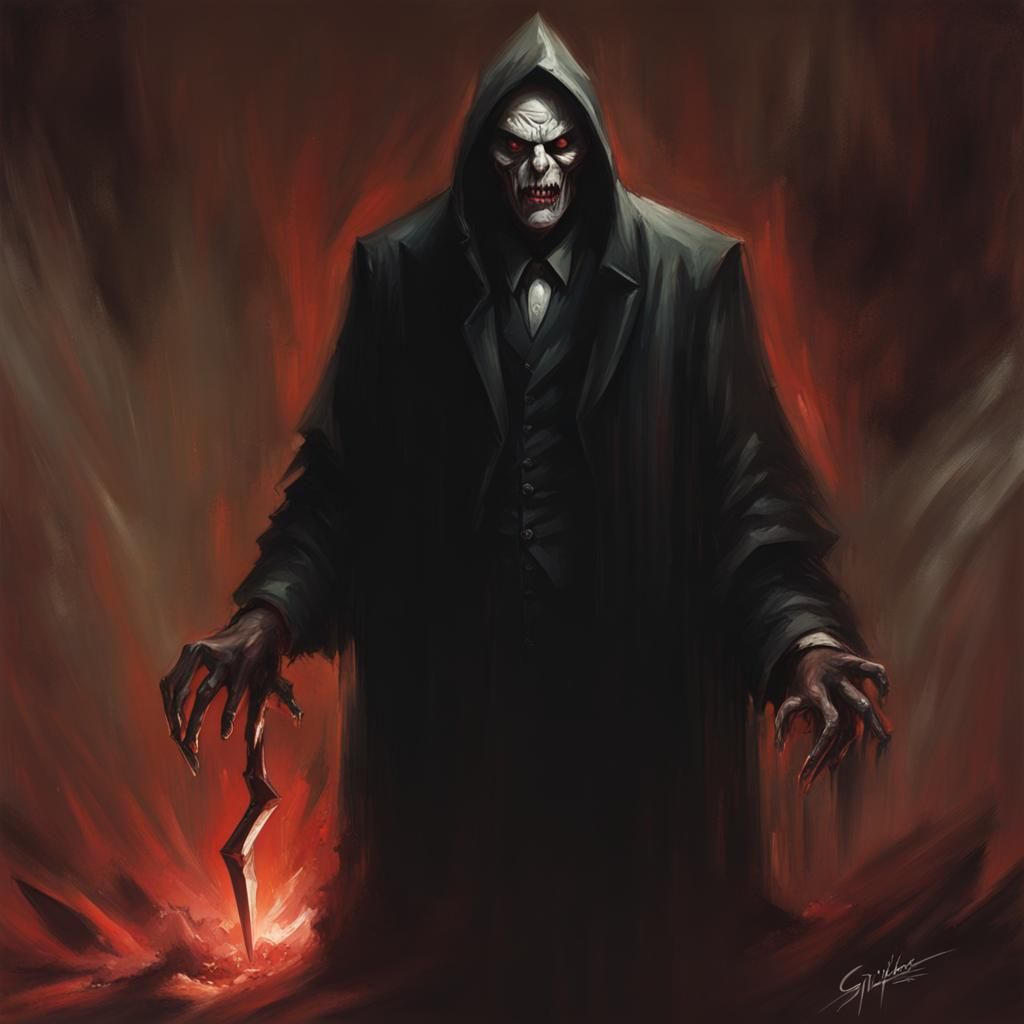 Sinister Portrait of a Powerful Evil Person