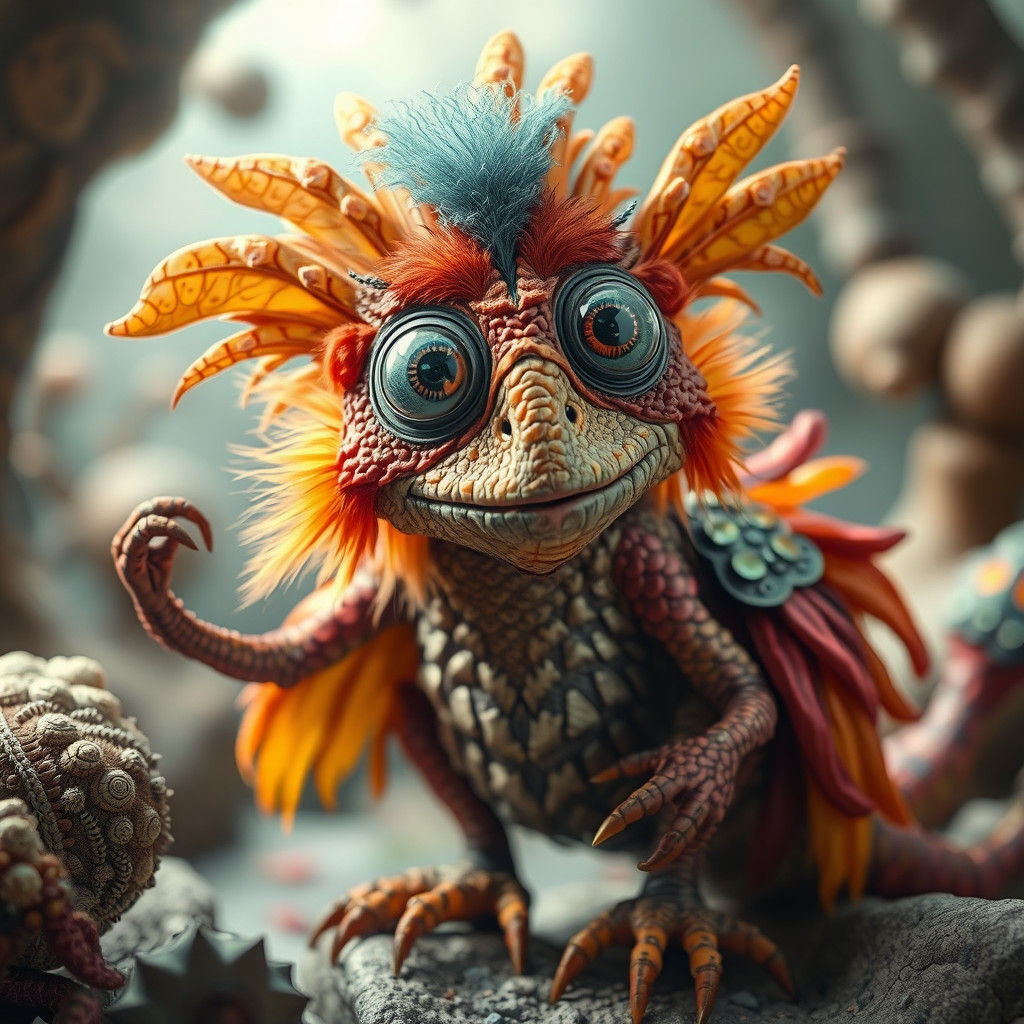 Whimsical Creature in Surreal Dreamscape