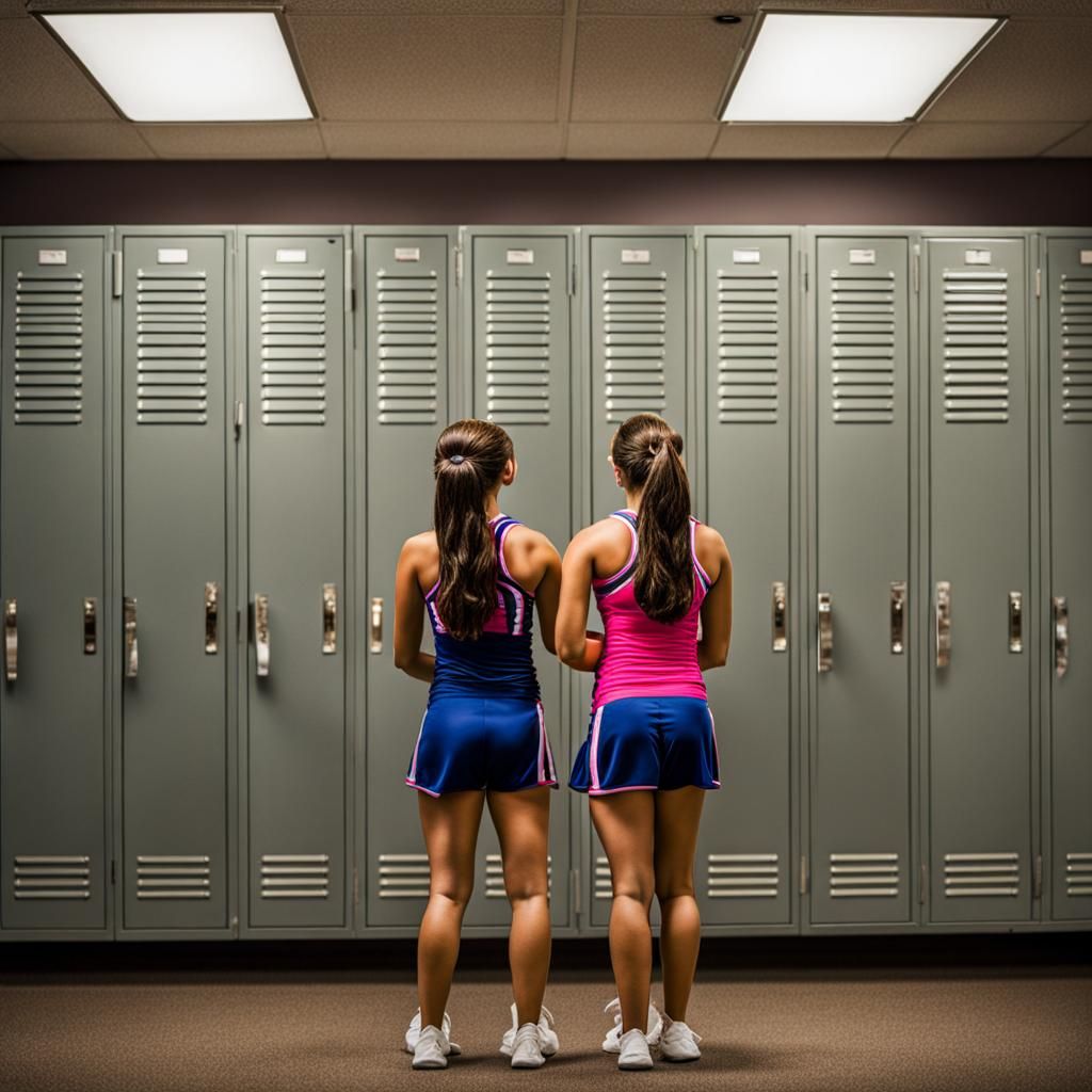 Teenage Girl Getting Ready for Cheer Practice