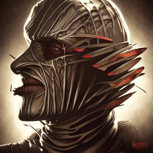 Neo-Victorian Freddy Krueger Portrait in Horror Style