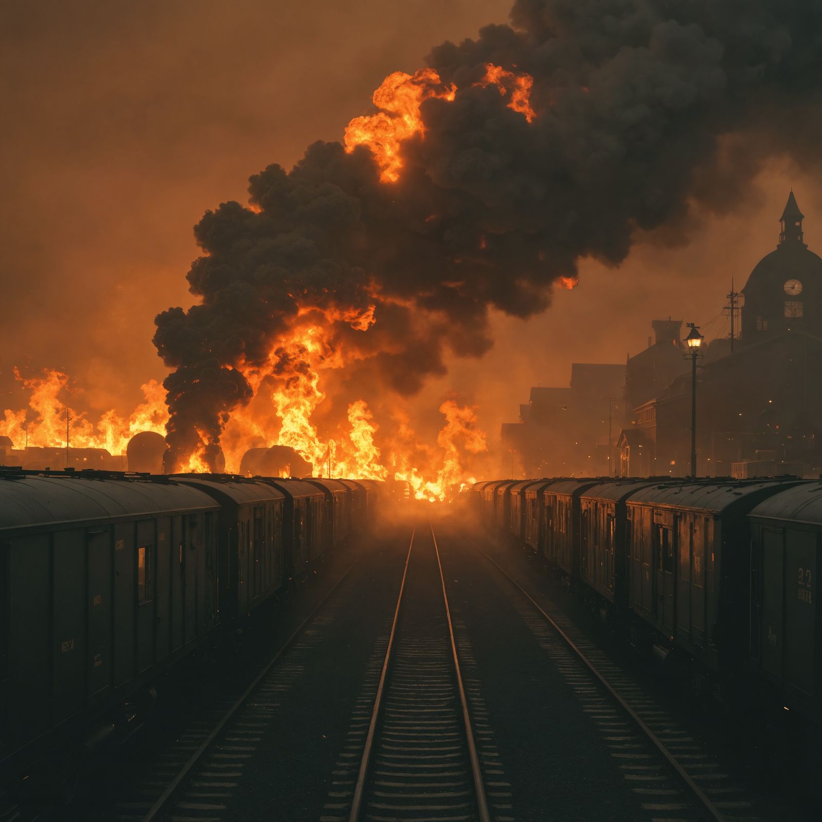 Boxcars of the Dismal Train Station