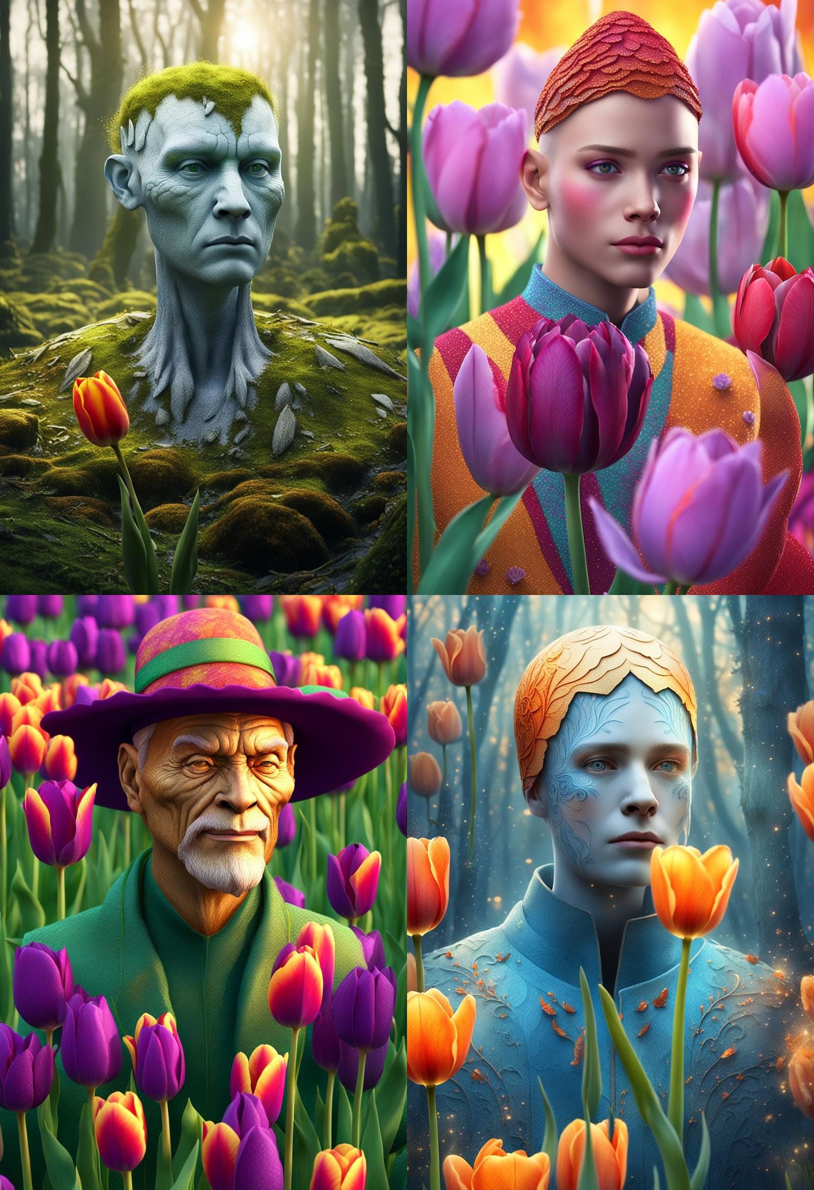 Tulip Wearing a Streimel: Detailed Matte Painting