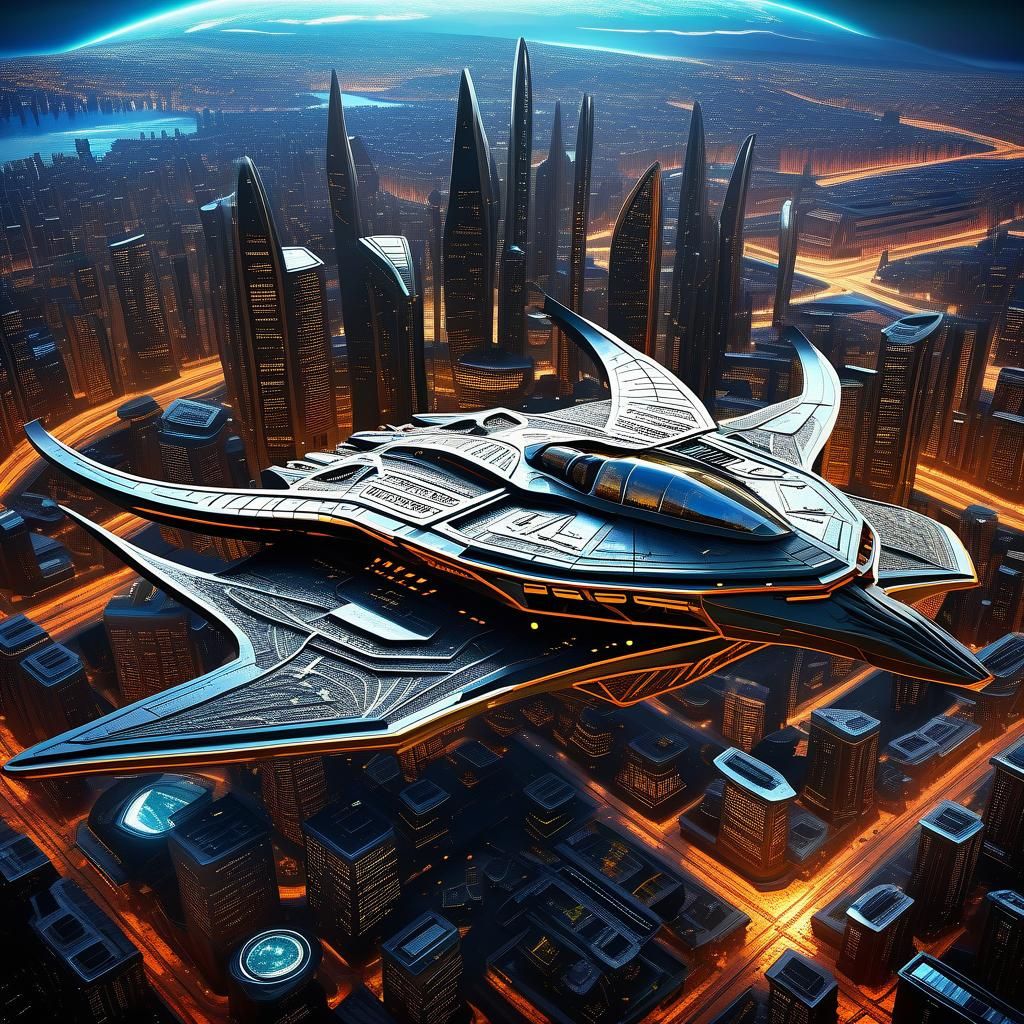 Futuristic Spaceship Inspired by Ancient Klingon Blade