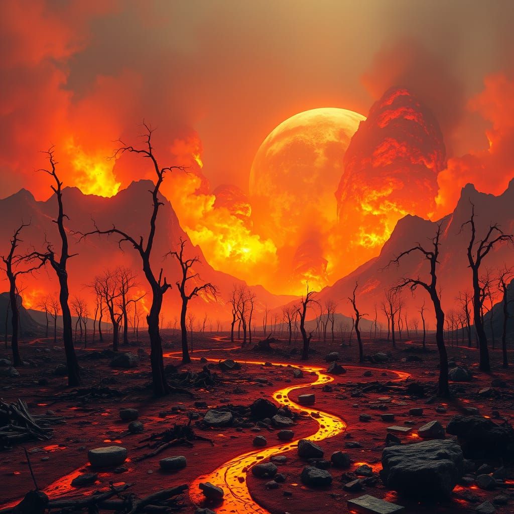 Inferno Planet: A Dystopian Apocalyptic Landscape