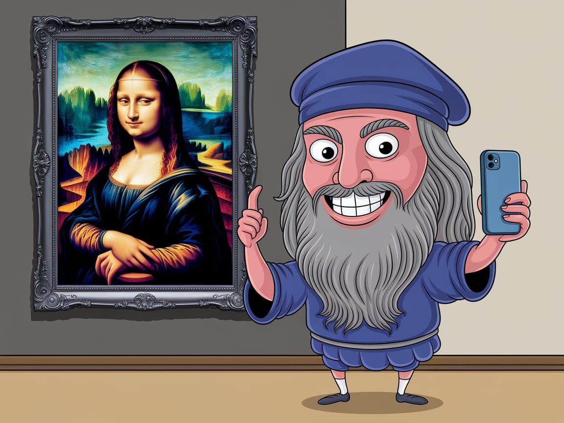 Chibi Da Vinci Takes a Renaissance Selfie