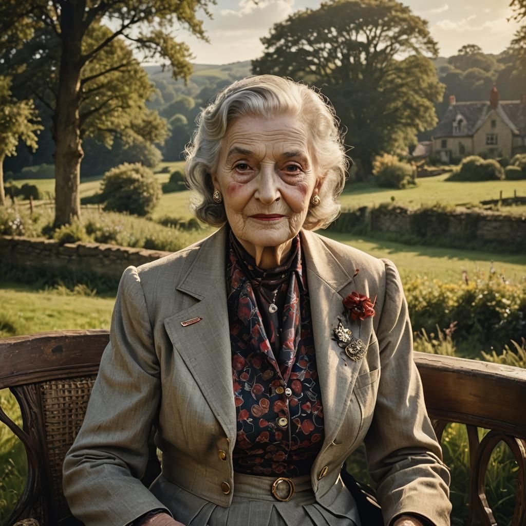 Americana Portrait of Woman in English Countryside