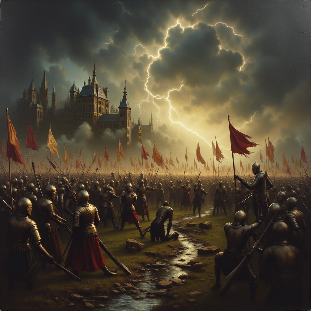Medieval Battle of Wendish Crusade in Stormy Skies