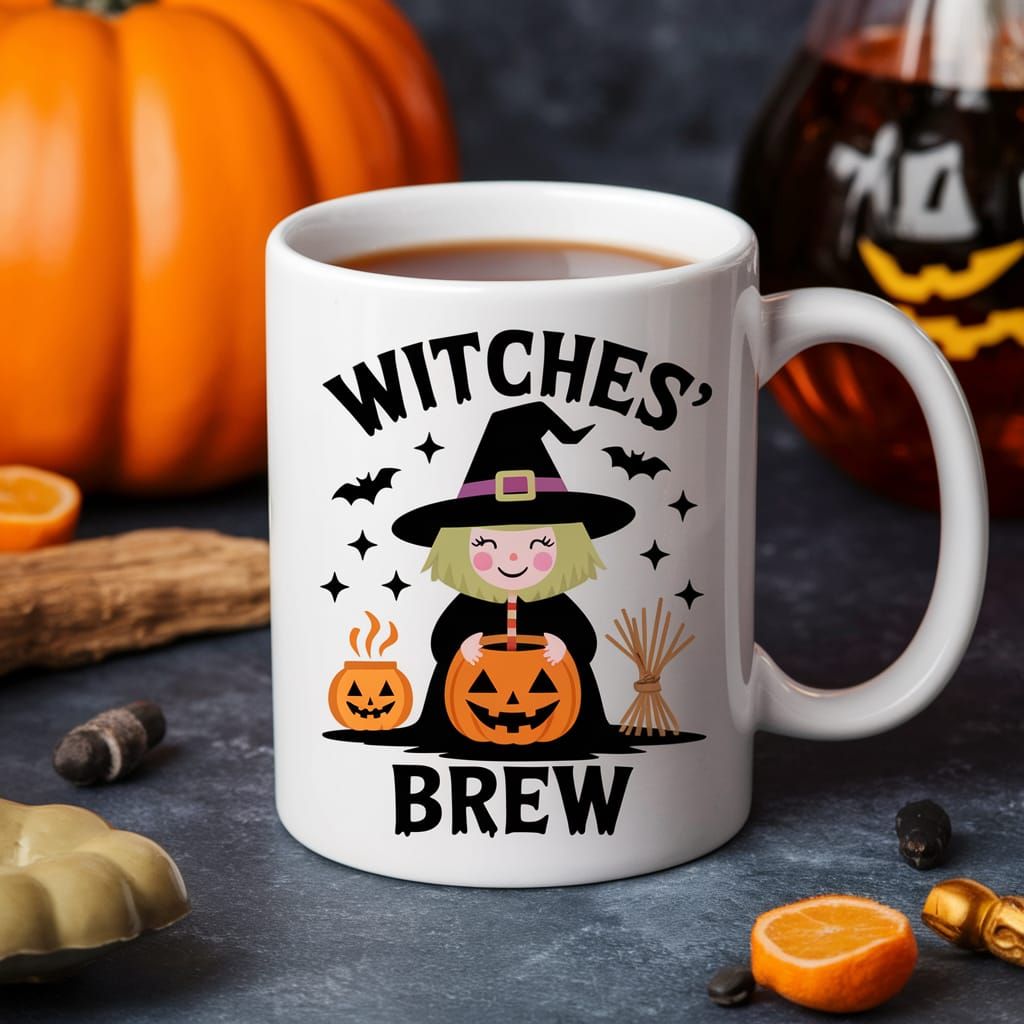 Cute Halloween Witches Brew Mug Design
