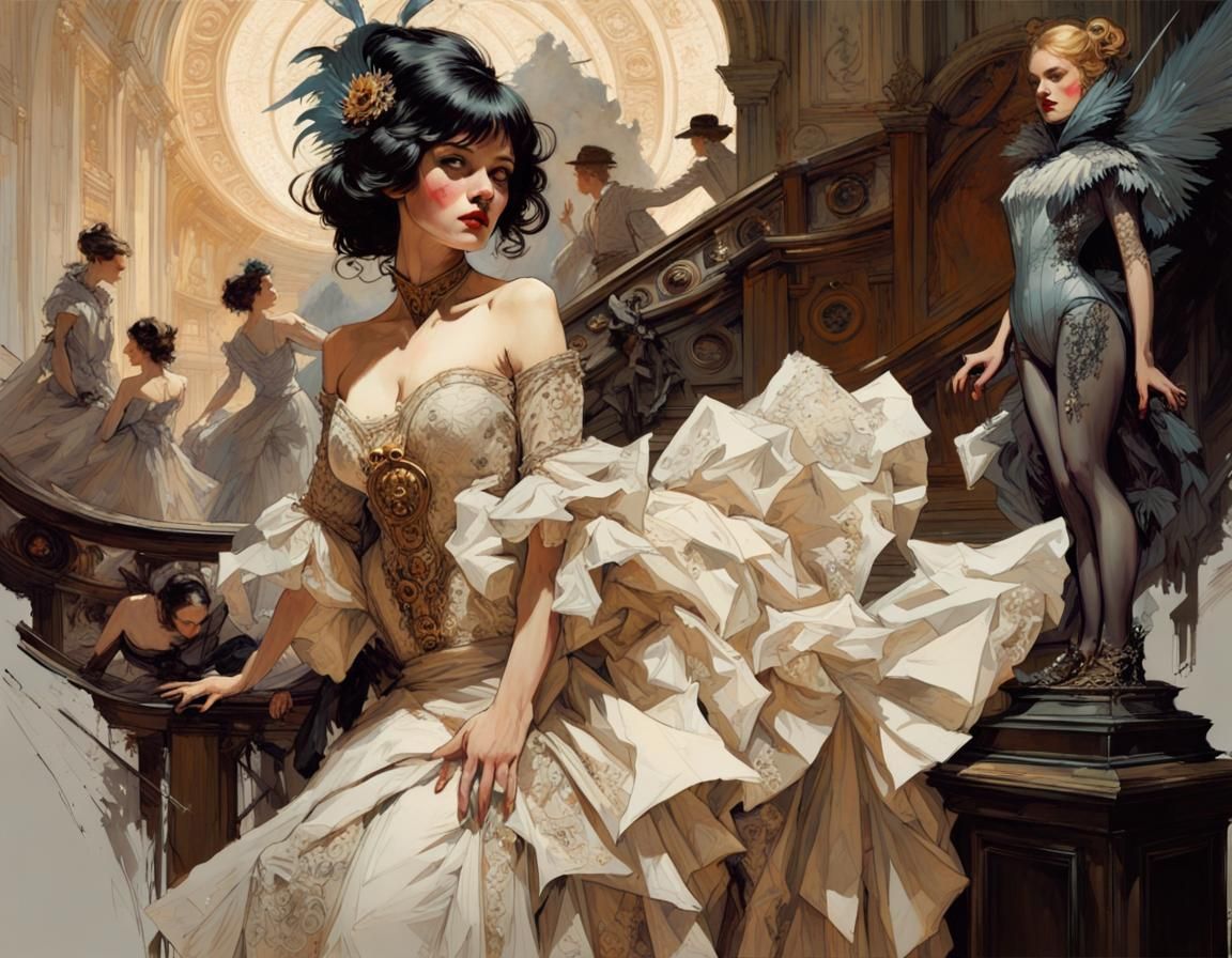 Timeless Beauty in Pastel Colors, UHD Drawing