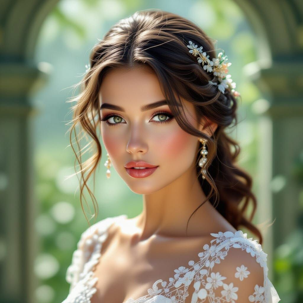 Hyperrealistic Woman Made of Intricate Glass