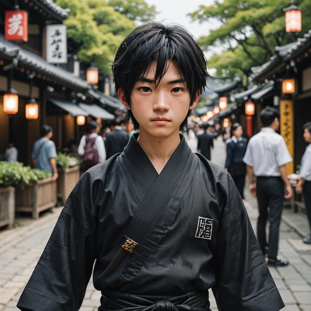 Realistic 3D Render of a Boy in Japanese Clothing
