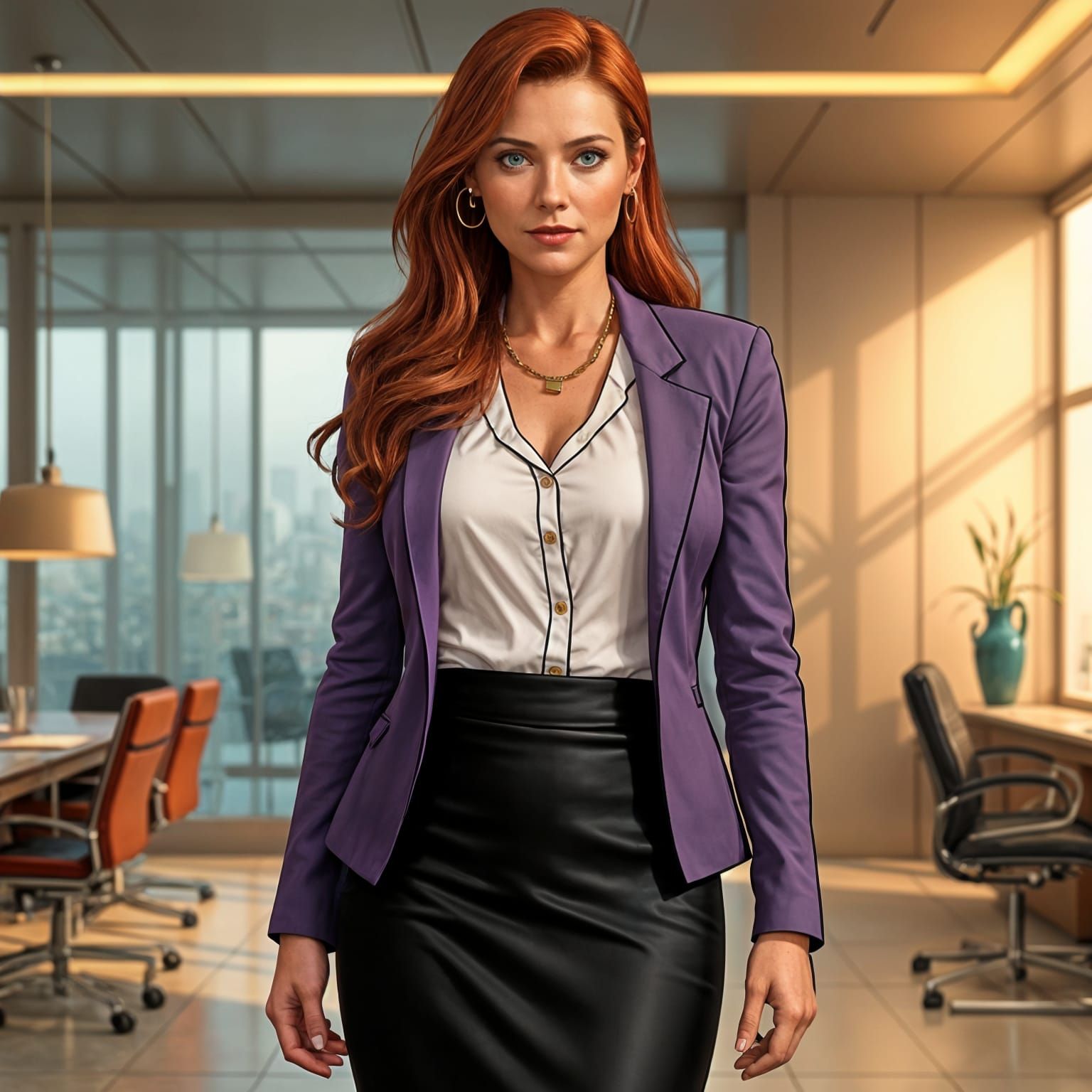 Pepper Potts as Confident Businesswoman in Stark Office