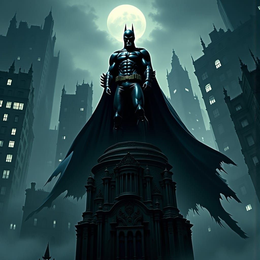 Batman: Dark Knight of Gotham in Film Noir Style