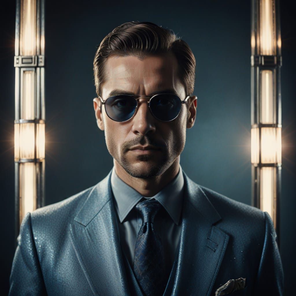 Art Deco Studio Portrait of a Confident Man