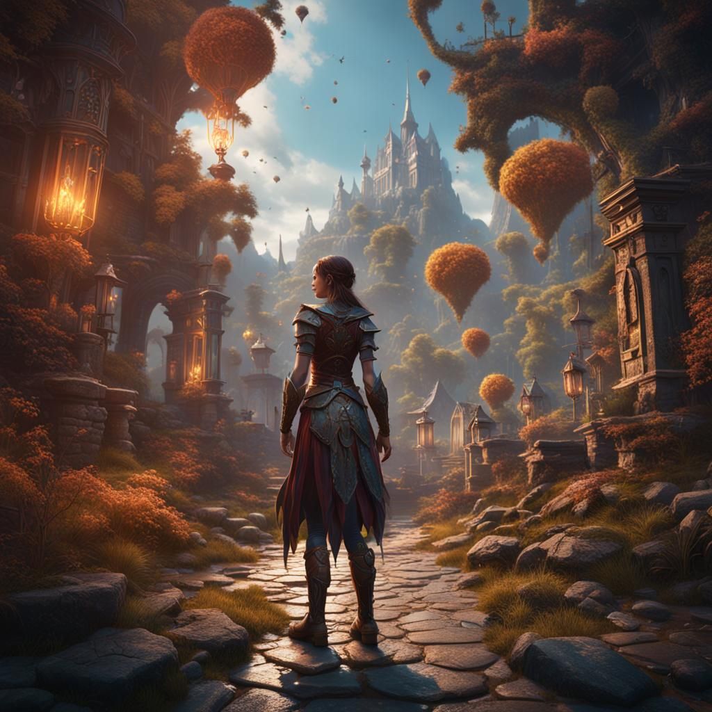 Detailed Matte Painting of a Girl in Fantasy Style