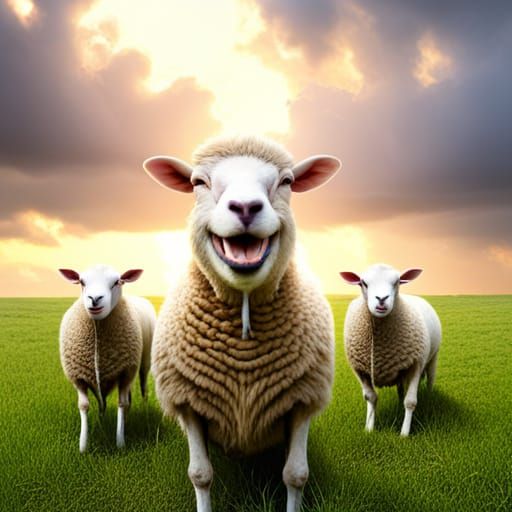 Laughing Sheep Generated by AI