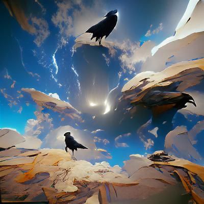 Giant Raven Soaring: Concept Art