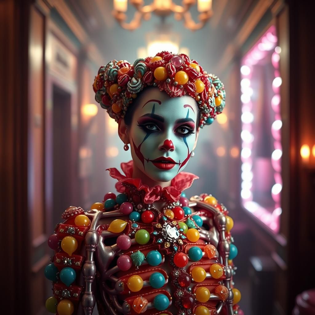 Candy Clown Exoskeleton in Cinematic Lighting