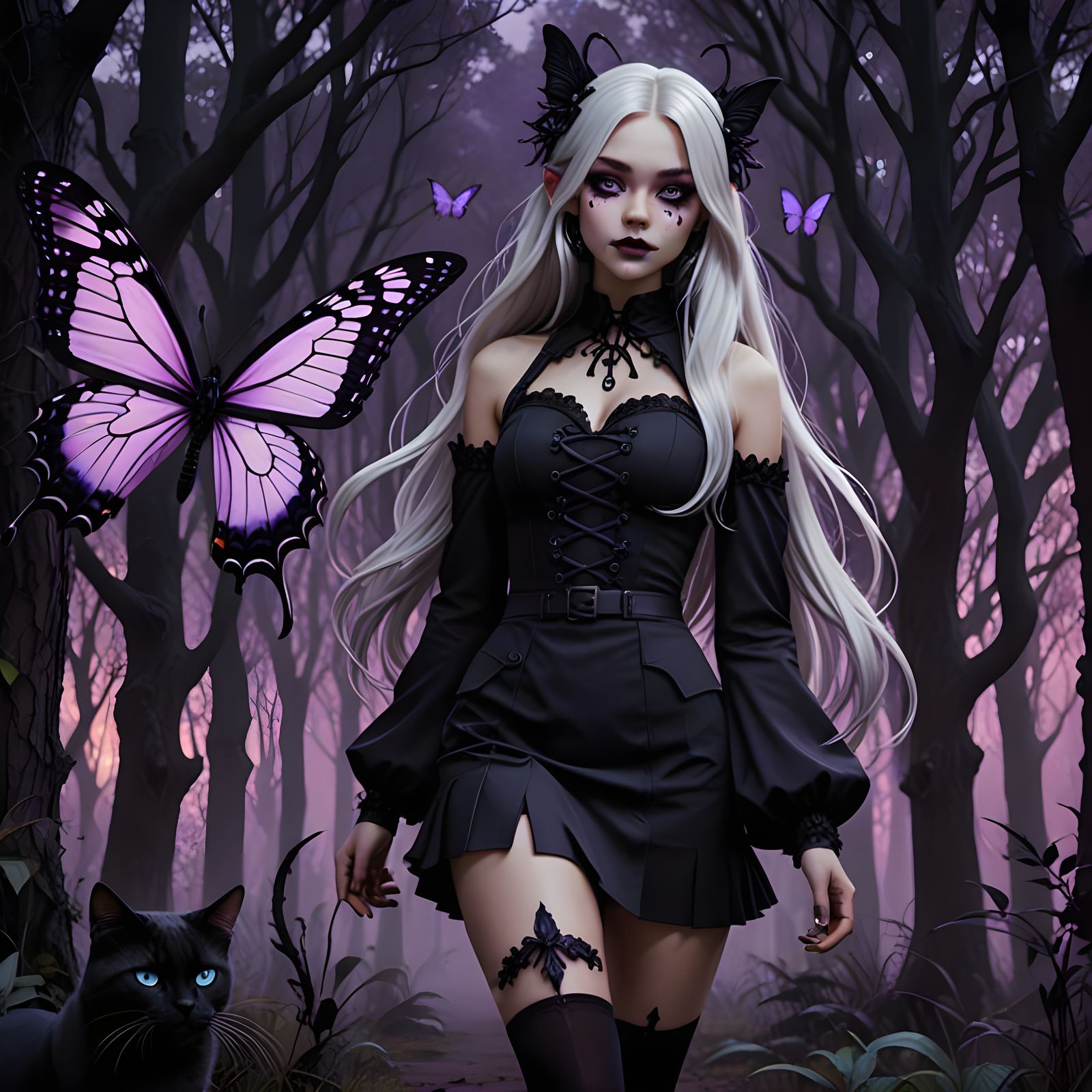 Cyberpunk Gothic Goddess in Dark Fantasy Style