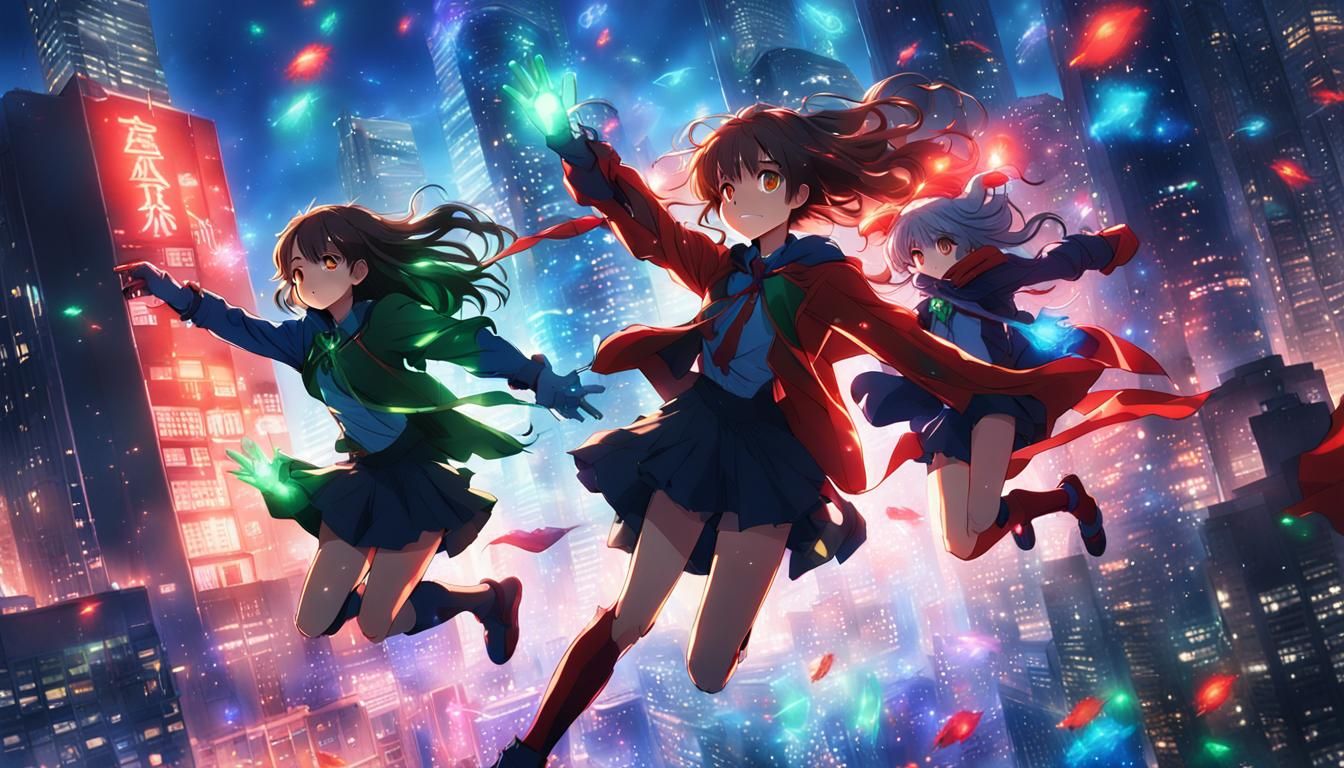 Anime Superheroines Unleash Magic in the City