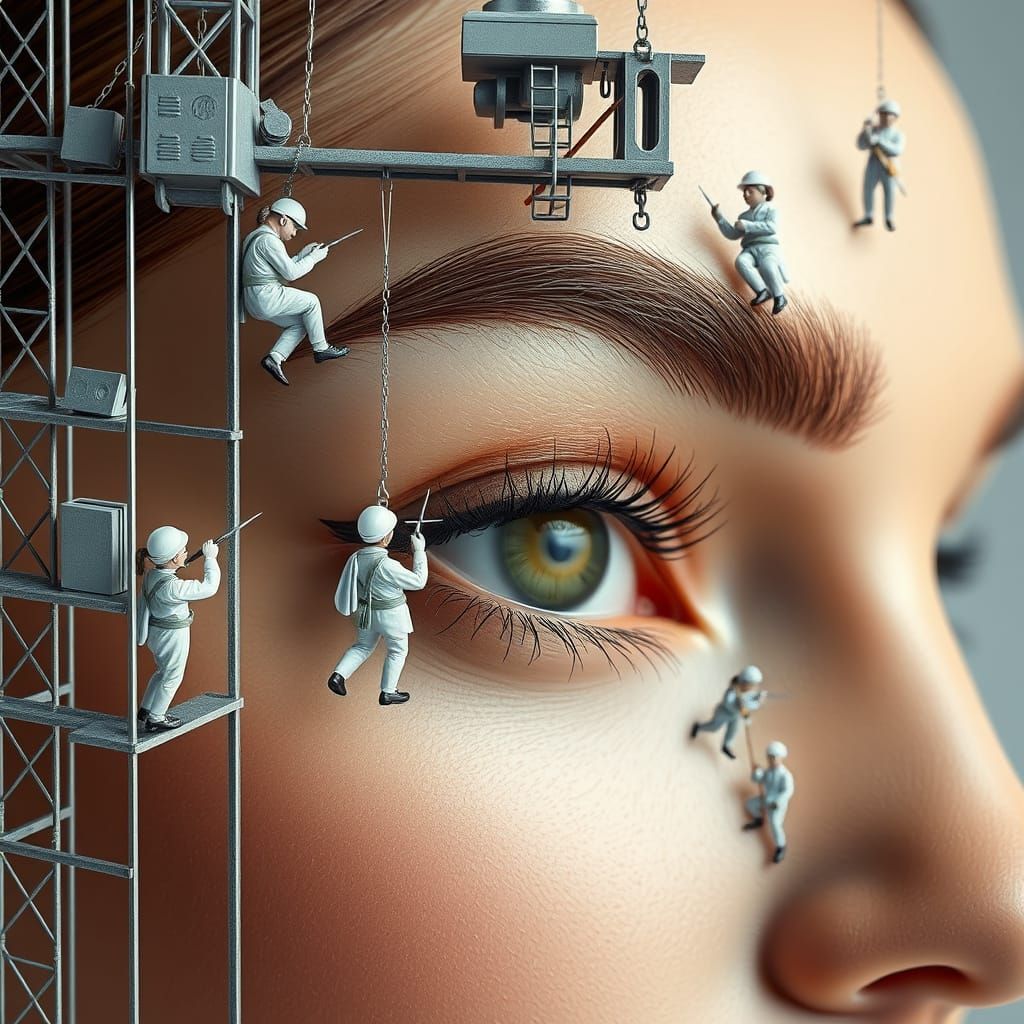 Isometric Diorama of a German Woman's Sculpted Eyebrow in a ...