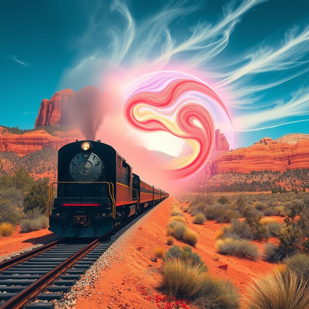 Majestic Train Enters Cosmic Portal Amidst Sedona's Vibrant ...